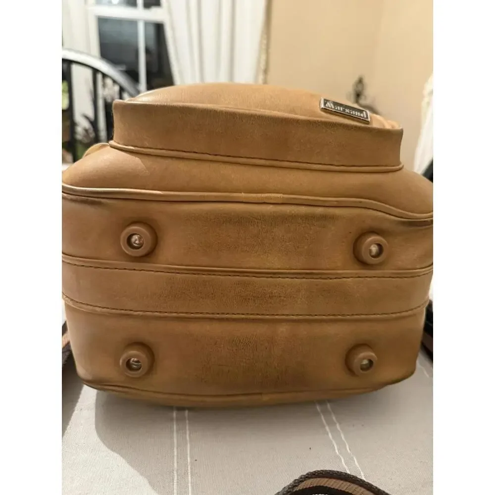 Marsand Brown Faux Leather Vegan Camera Bag, Padded Interior Vintage